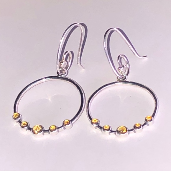 Pandora Citrine Compose Earrings 925 Ale - Picture 5 of 12